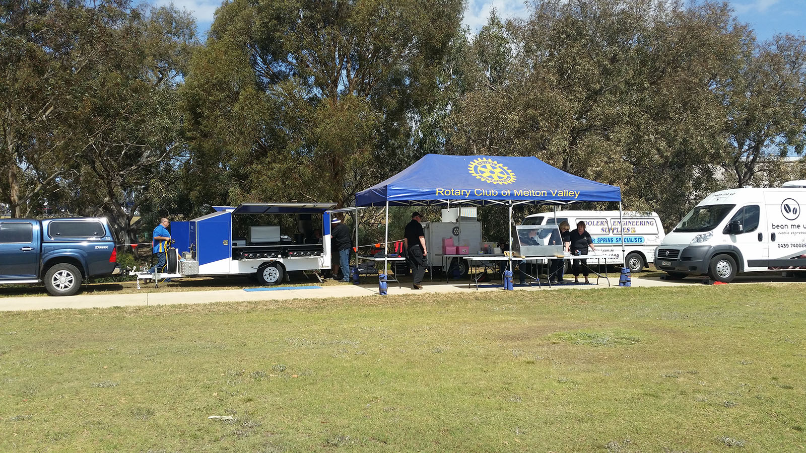 Setting up for carols by candlelight